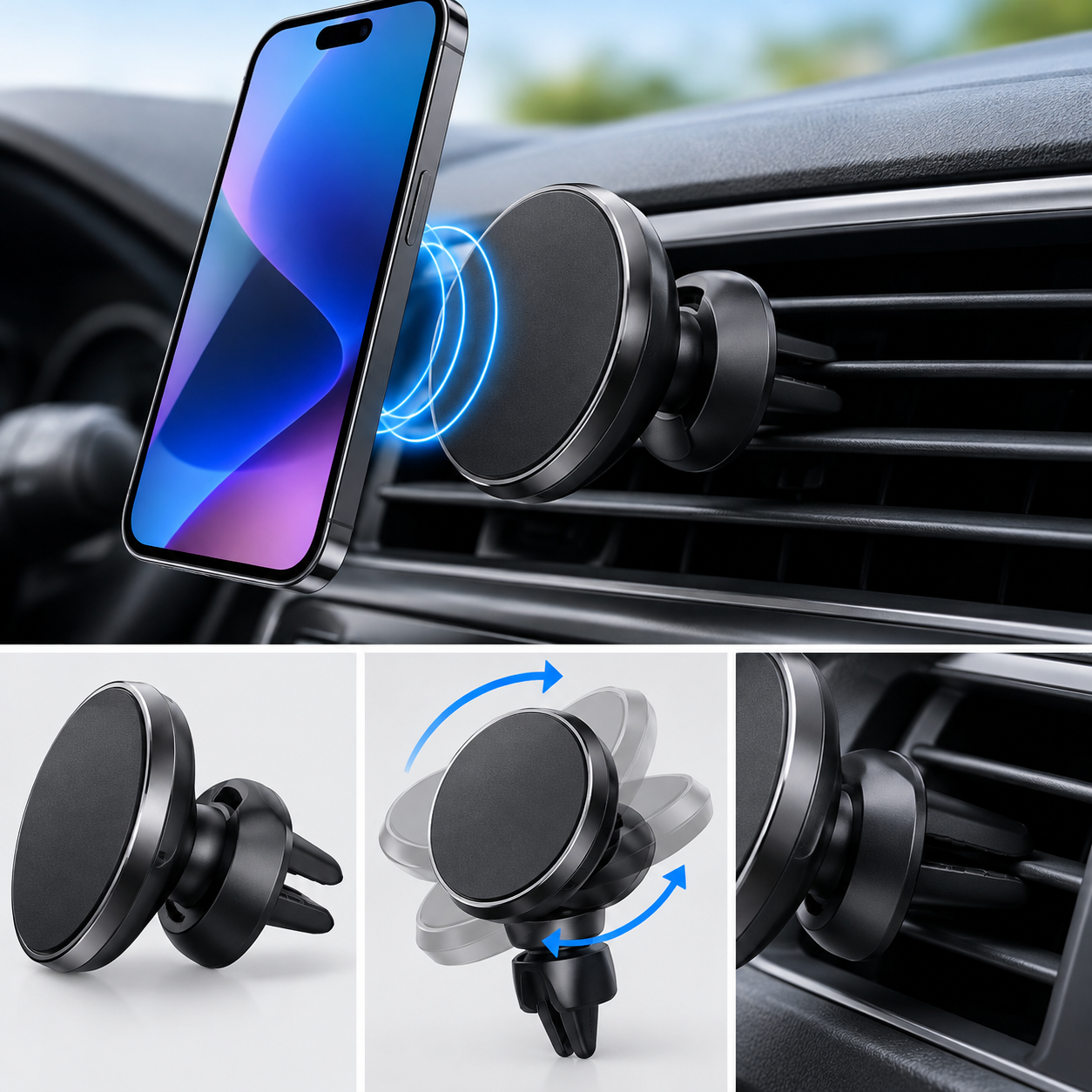 Support téléphone voiture magnétique