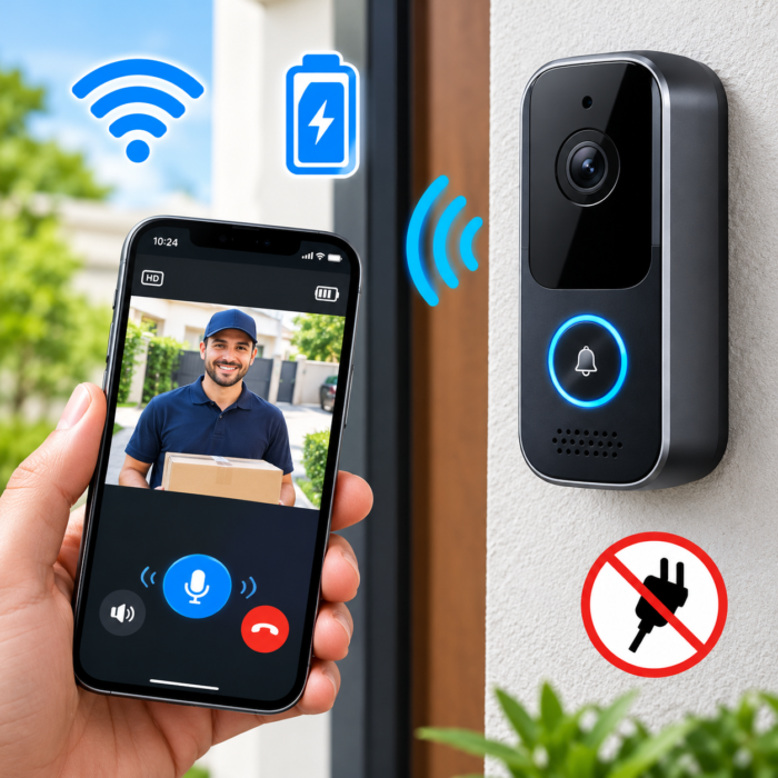 Akku-Video-Türklingel mit WLAN