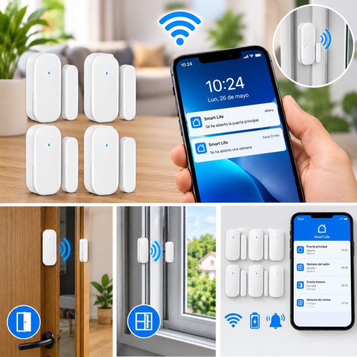 4er-Set WLAN-Tür- und Fenstersensoren