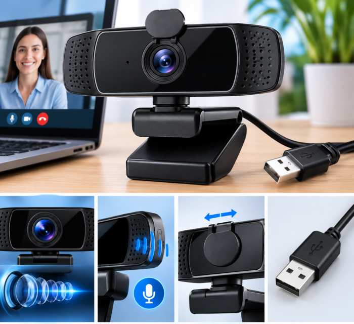Full-HD-Webcam 1080p mit Mikrofon