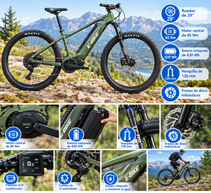 E-Mountainbike 29" Mittelmotor 630 Wh