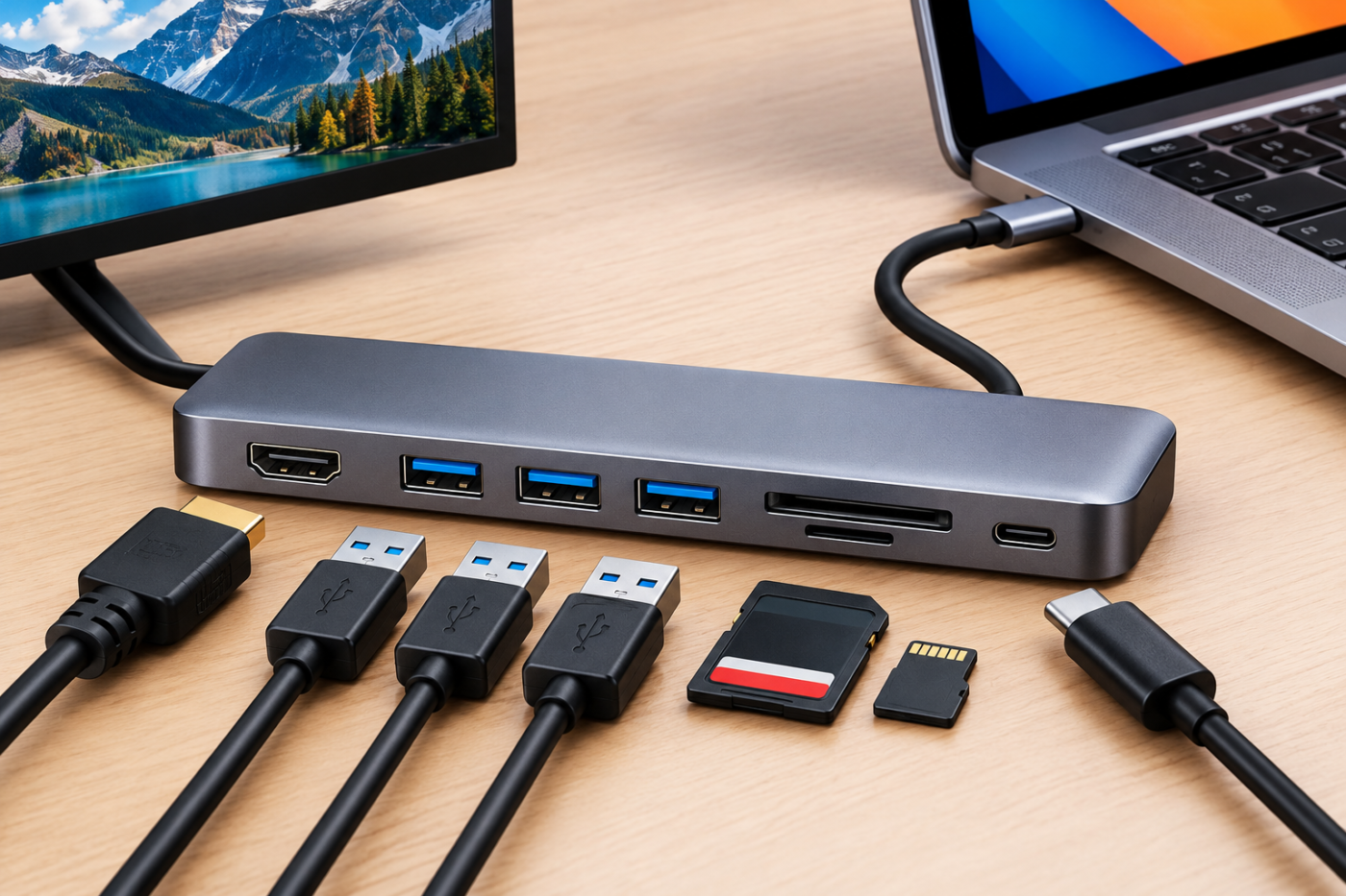 Hub USB-C 7 en 1 con HDMI 4K