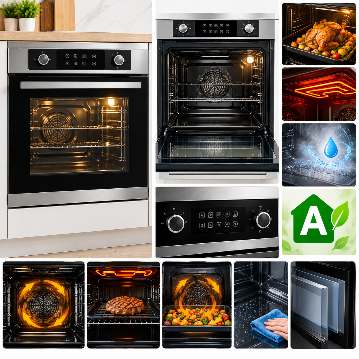 72 L built-in multifunction oven