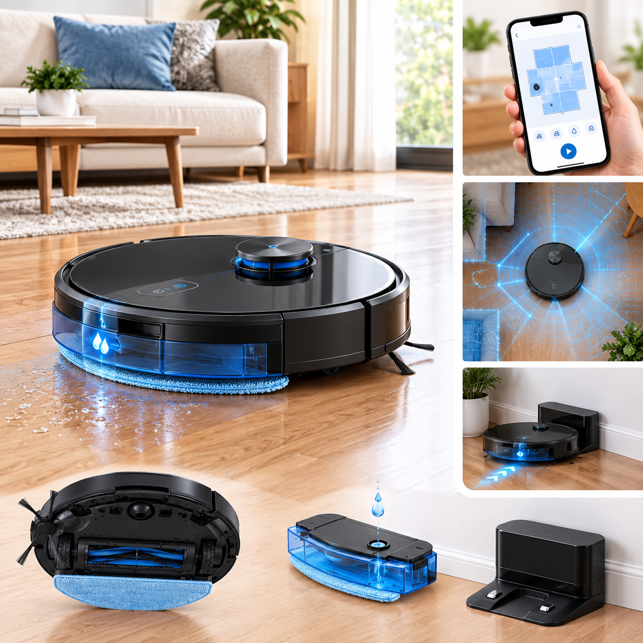 Robot vacuum and mop with app