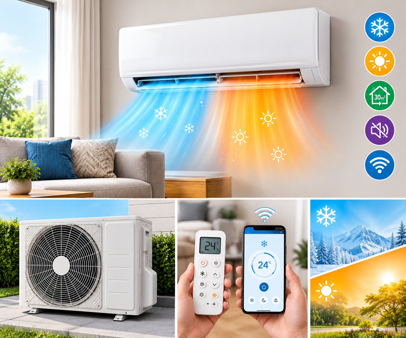 Climatiseur split inverter 12000 BTU réversible
