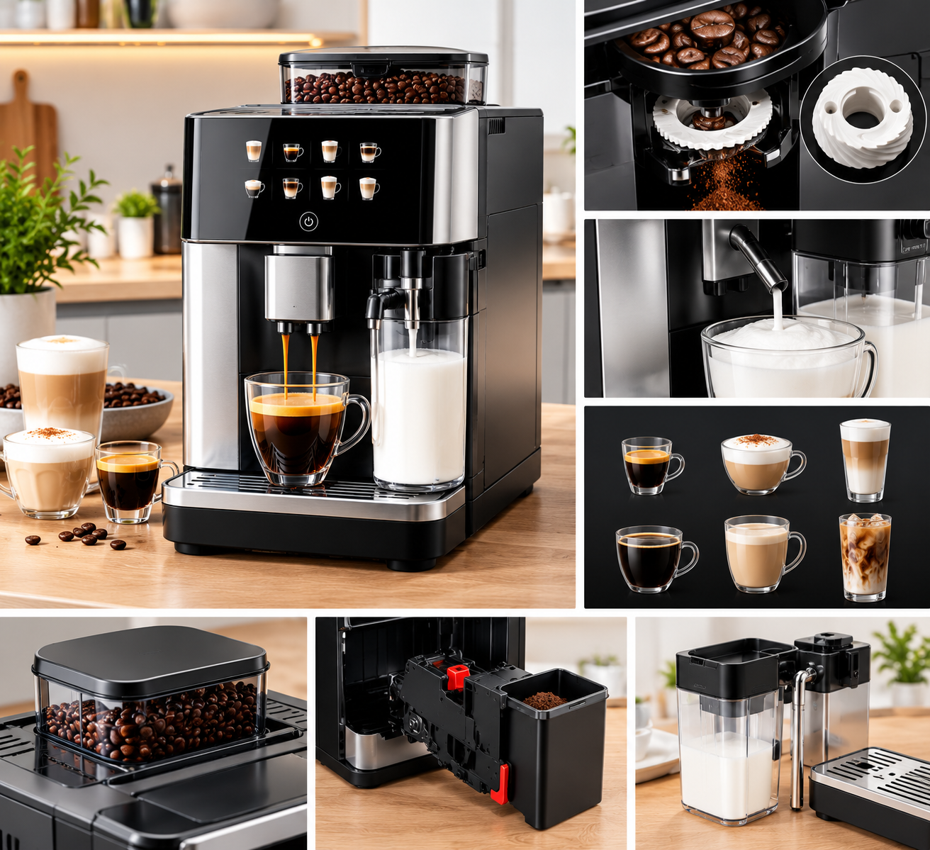 Machine à café automatique avec mousseur à lait