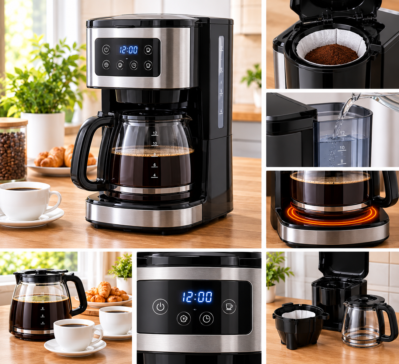 Cafetera de goteo programable 1,5 L