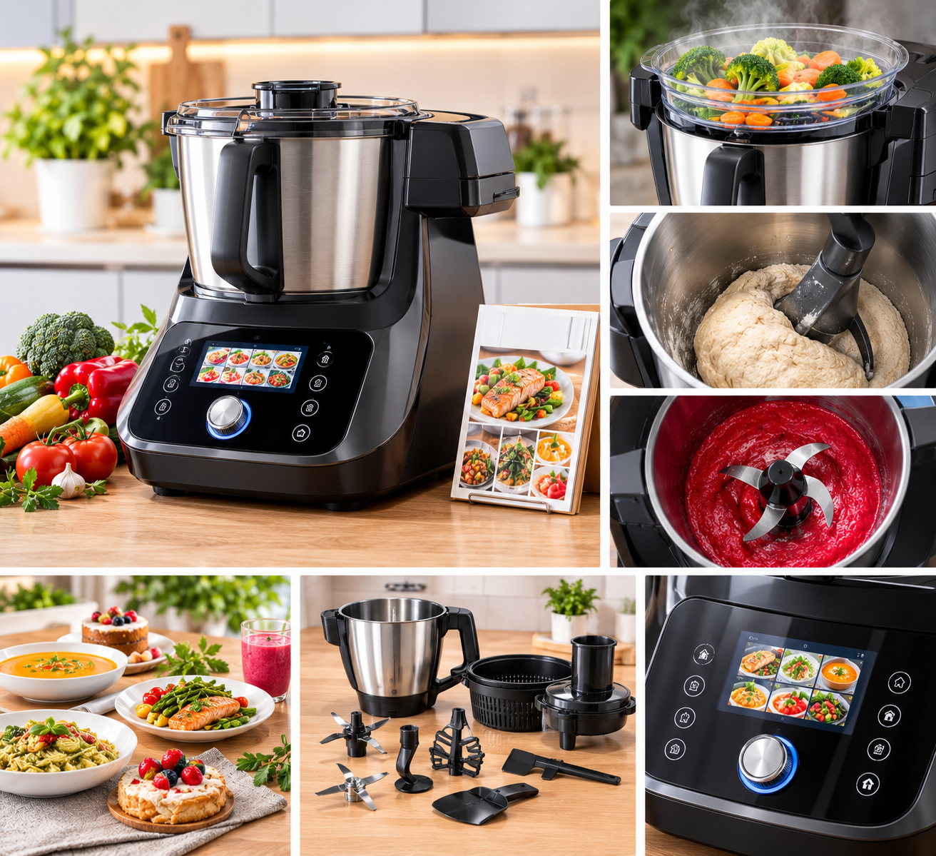 1500 W 3.5 L multifunction cooking food processor