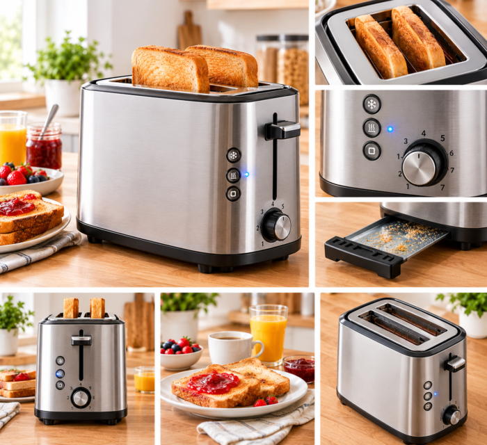 Toaster mit 2 breiten Schlitzen