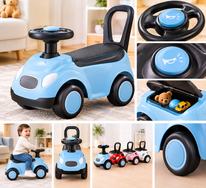 Rutschauto mit Schiebegriff und Hupe (1–3 Jahre)