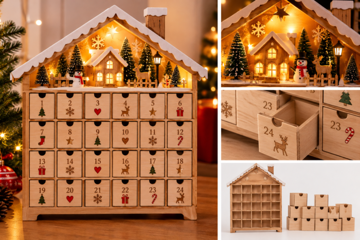 Wiederbefüllbarer Adventskalender aus Holz