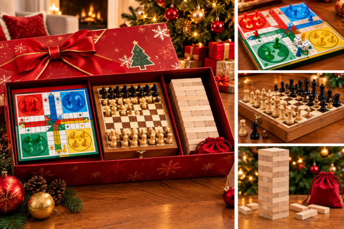 Weihnachts-Geschenkset: 3 Familienspiele