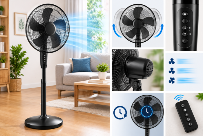 Standventilator 40 cm mit Fernbedienung