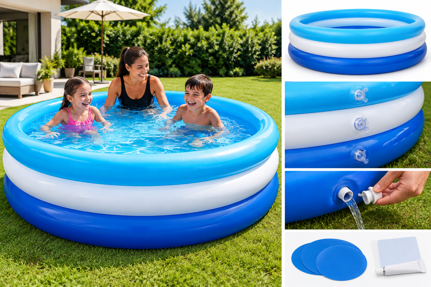 Piscine gonflable familiale 262 cm
