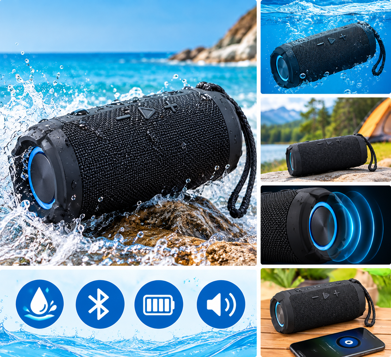 Enceinte Bluetooth portable 20 W étanche