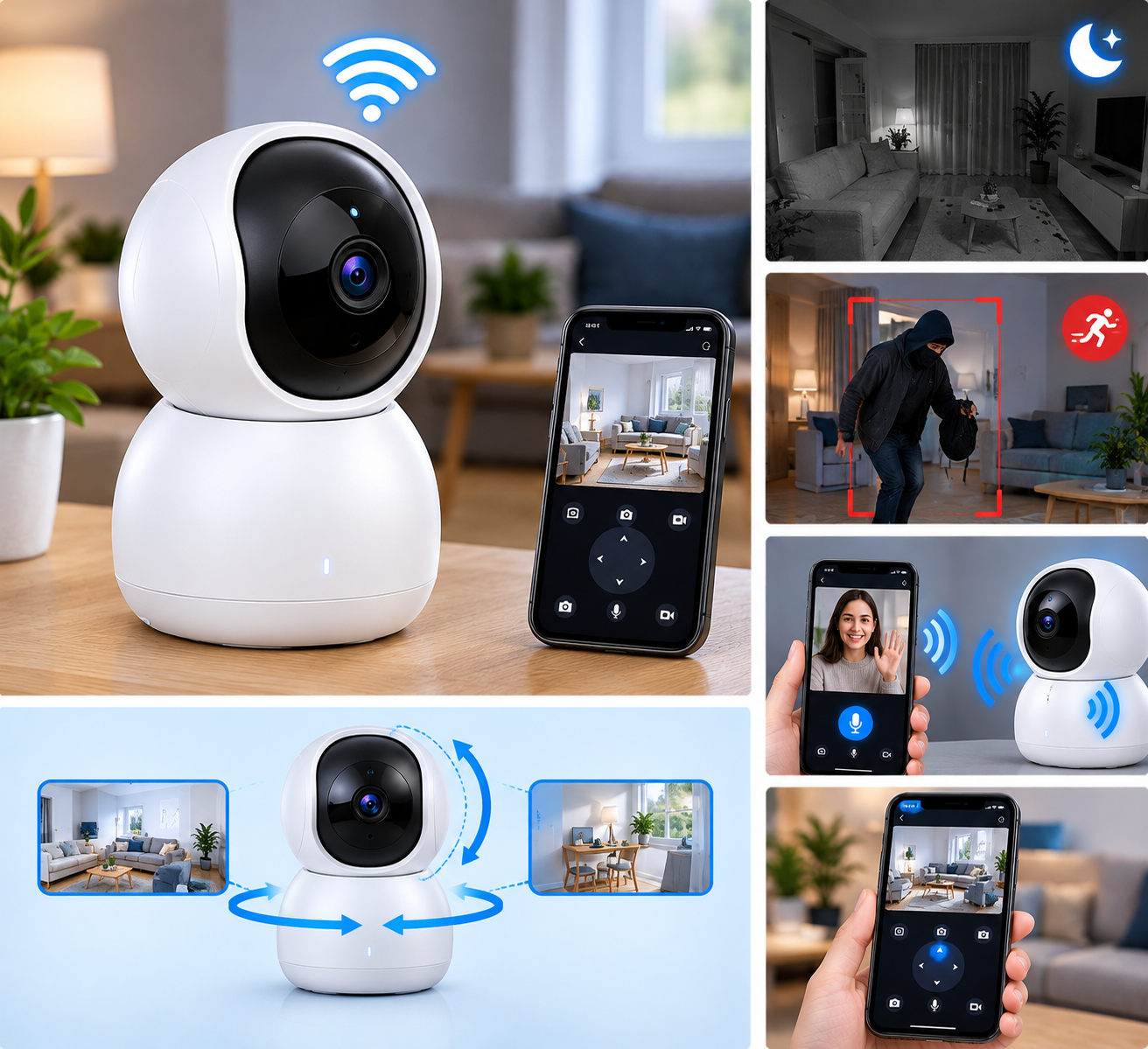 2K indoor Wi-Fi security camera