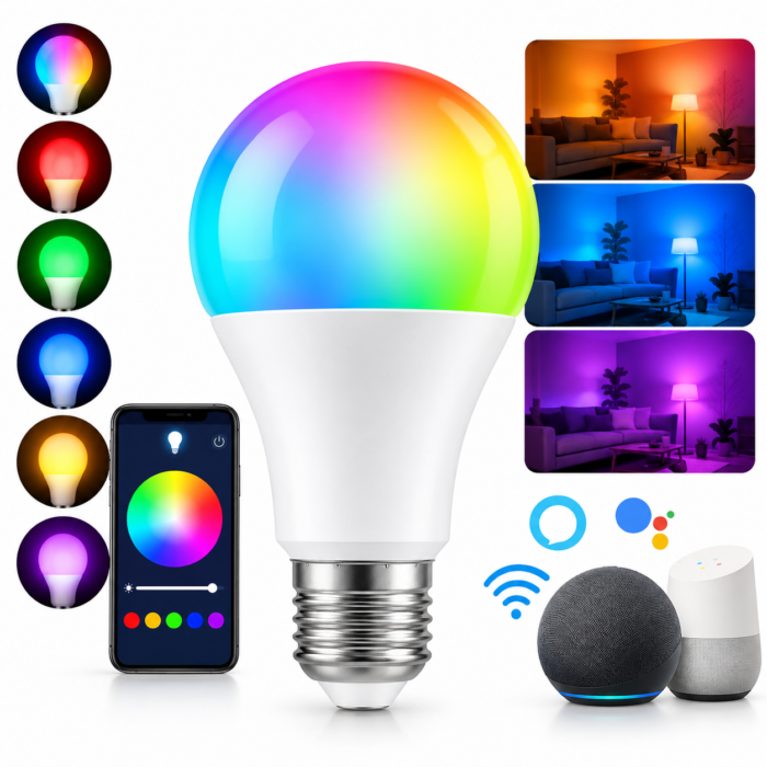 Smarte LED-Lampe E27 mehrfarbig