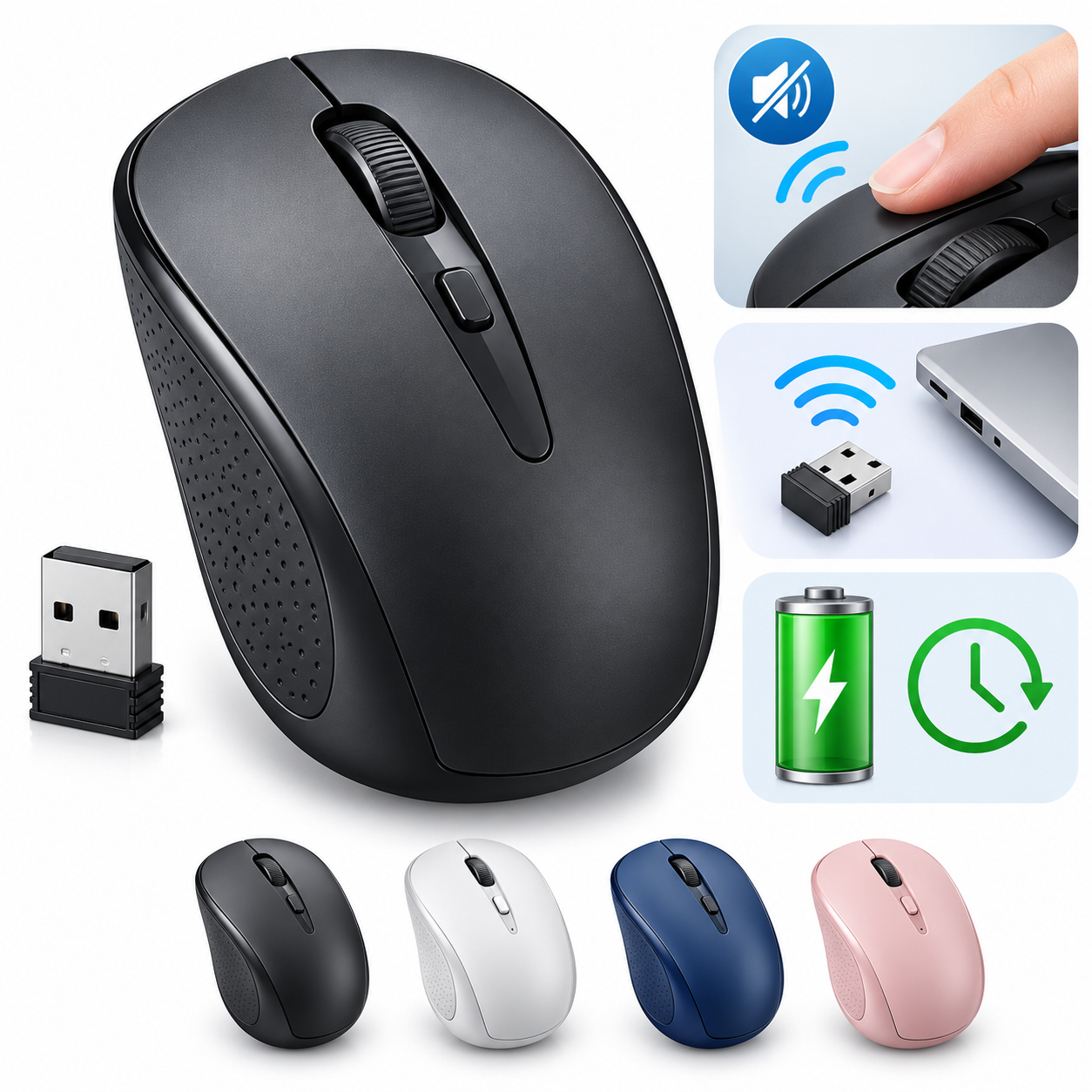 Silent wireless mouse