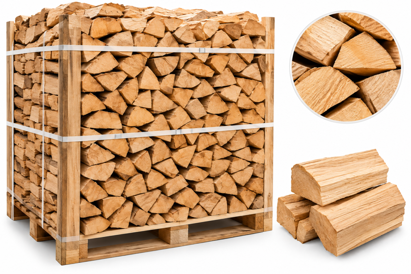 Palette de bois de hêtre sec 2 stères (25 cm)