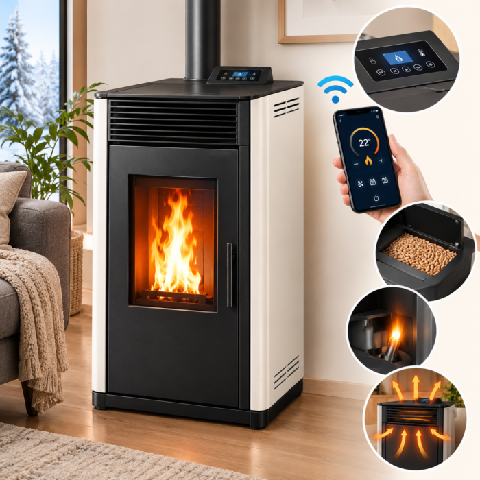Pelletofen 9 kW programmierbar mit WLAN