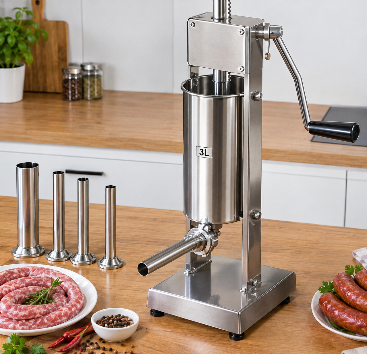 Wurstfüller vertikal 3 L aus Edelstahl