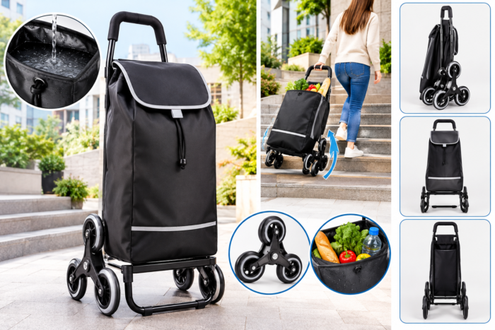 Klappbarer Einkaufstrolley 6 Räder