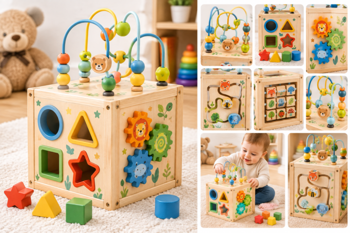 Holz-Activity-Würfel für Babys