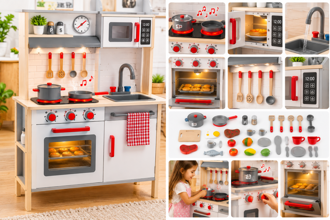Cozinha de brincar com acessórios