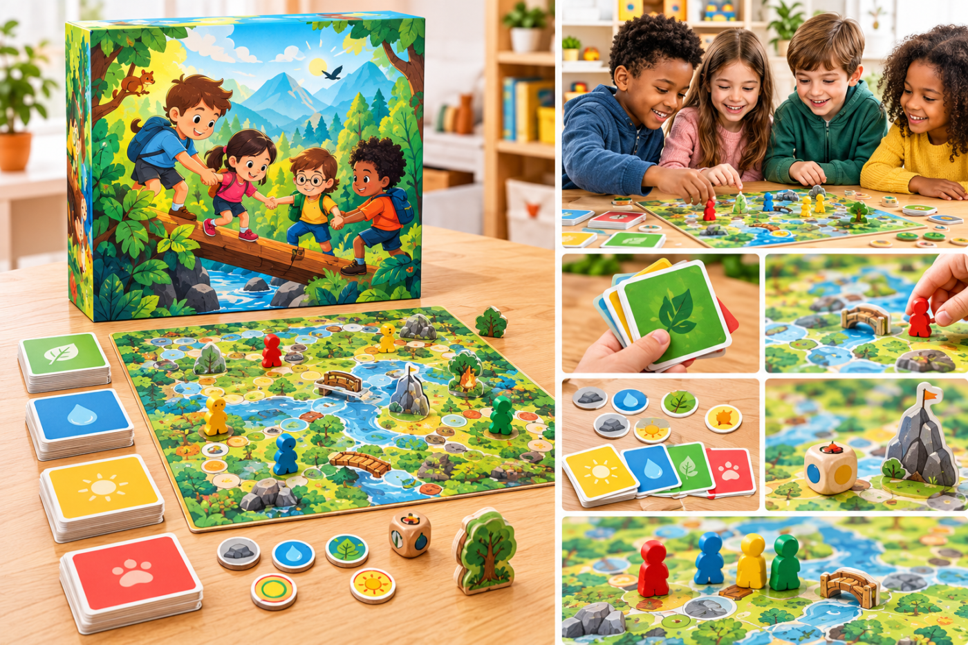Jogo de tabuleiro cooperativo infantil