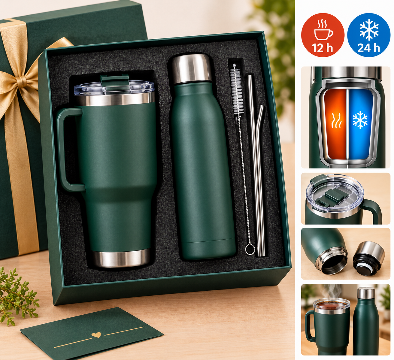 Conjunto de presente caneca térmica e termo