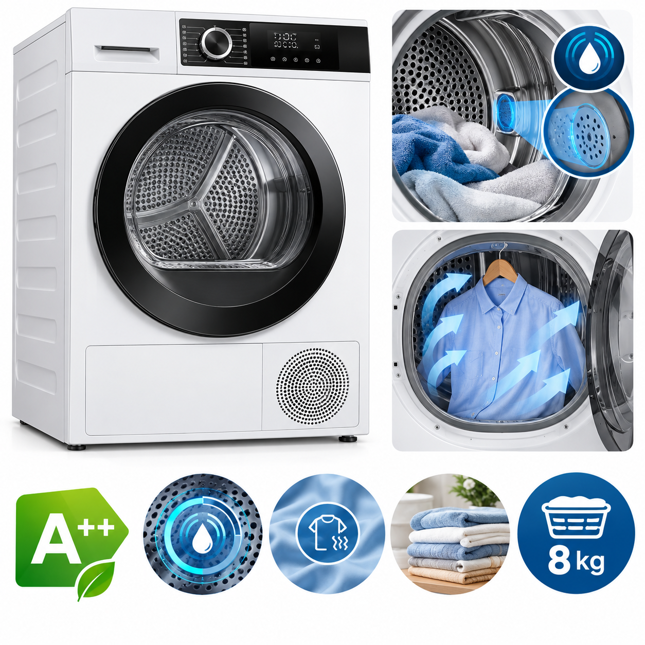 Máquina de secar bomba de calor 8 kg